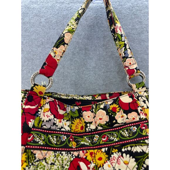 VERA BRADLEY Stephanie Poppy Fields Shoulder Bag Handbag Tote Zippered Pockets - Picture 4 of 8